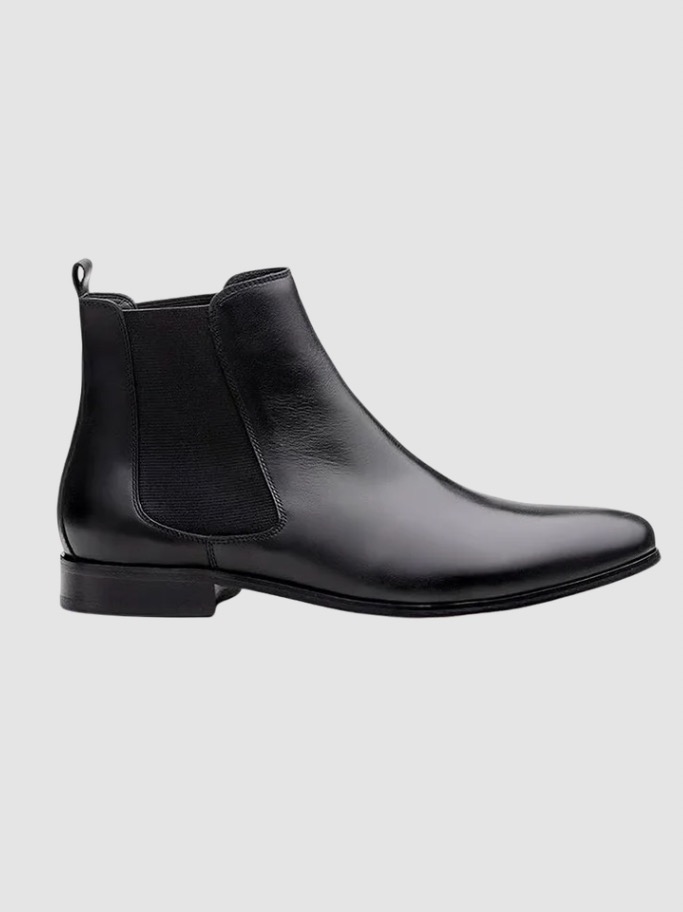 Bota Chelsea Tony Preta em couro full grain